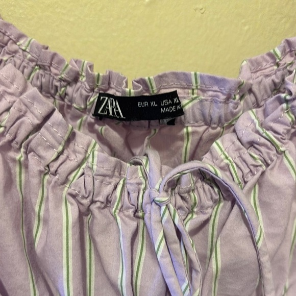 Zara Purple Ruffled Crop Top - Picture 3 of 5